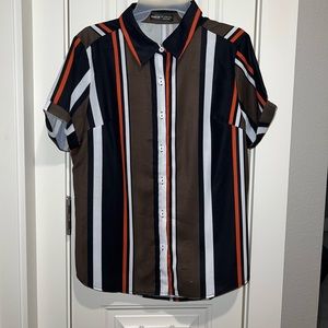 Stripe Button Down Blouse